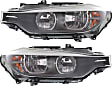 Driver and Passenger Side Halogen Headlight, With bulb(s), OE Replacement
