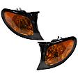 Driver and Passenger Side Corner Lights, With Bulb, Yellow lens, Black Surround Trim, Sedan/Wagon