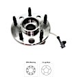 Front and Rear, Driver and Passenger Side Wheel Hubs, with Bearing, with Sensor, Front Wheel Drive