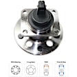 4-Wheel Set Front and Rear, Driver and Passenger Side Wheel Hubs, With Bearing, With Sensor, Threaded Flange Mounting Holes