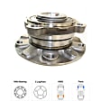 Front, Driver and Passenger Side Wheel Hub, 5 Lugs, With Bearing