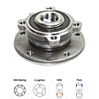 Front, Driver and Passenger Side Wheel Hub, 5 Lugs, With Bearing