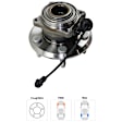 4-Wheel Set Front and Rear, Driver and Passenger Side Wheel Hub, 5 Lugs, With Bearing, Front-Without Sensor/Rear-With Sensor