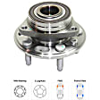 Front and Rear, Driver and Passenger Side Wheel Hub, 5 Lugs, With Bearing, AWD