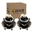 Rear, Driver and Passenger Side Wheel Hubs, With Bearing, With Sensor, Front Wheel Drive, 4-Wheel ABS