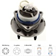 Rear, Driver and Passenger Side Wheel Hubs, With Bearing, With Sensor, Front Wheel Drive, 4-Wheel ABS