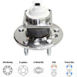 4-Wheel Set Front and Rear, Driver and Passenger Side Wheel Hubs, with Bearing, with Sensor, 4-Wheel ABS, FWD, Plastic Wire Clip
