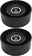 Accessory Belt Idler Pulleys, 17mm or 0.66 in. I.D, 2.76 in. OD, 0.96 in. Pulley Width, Serpentine, Flat