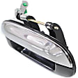 Front, Driver and Passenger Side Exterior Door Handles, Chrome Lever with Smooth Black Bezel, Driver Side - With Key Hole; Passenger Side - Without Key Hole