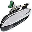 Front, Driver and Passenger Side Exterior Door Handles, Chrome Lever with Smooth Black Bezel, Driver Side - With Key Hole; Passenger Side - Without Key Hole