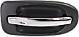 Rear, Driver and Passenger Side Chrome Lever with Primed Bezel Exterior Door Handle, Without Key Hole