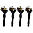 Ignition Coils, Set of 4, 6 Cyl., 2.5L/3.0L Engines, Rectangular Connector Shape
