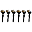Ignition Coils, Set of 6, 6 Cyl., 2.5L/3.0L Engines, Rectangular Connector Shape