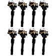 Ignition Coils, Set of 8, 6 Cyl., 2.5L/3.0L Engines, Rectangular Connector Shape