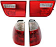 Driver and Passenger Side, Inner and Outer Tail Lights, with Bulbs, Halogen, Mounts on Body