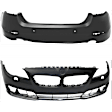 Front and Rear Primed Bumper Cover