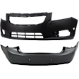 Front and Rear Primed Bumper Cover, CAPA Certified