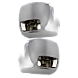 Front, Driver and Passenger Side Bumper End, Chrome Plastic