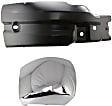 Front, Passenger Side Bumper Ends, without Fog Light Hole, Painted Black Steel Bumper Extension
