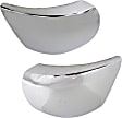 Front, Driver and Passenger Side Bumper End, Chrome Plastic