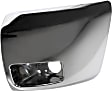 Front, Driver and Passenger Side Bumper End, Chrome Plastic
