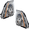 2008-2015 Cadillac CTS - Driver and Passenger Side Halogen Headlight, With bulb(s), OE Replacement