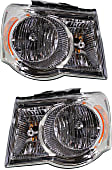 2007 Chrysler Aspen - Driver and Passenger Side Halogen Headlight, With bulb(s), OE Replacement