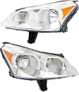 Driver and Passenger Side Headlights, with Bulbs, Halogen, Sport Utility, Low and high beam, 9005/H11 Bulbs, with amber turn signal light, CAPA Certified