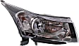 Driver and Passenger Side Headlights, with Bulbs, Halogen, without Chrome Ring Bezel on Turn Signal Bulbs Shield, (2nd Design)