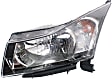 Driver and Passenger Side Headlights, with Bulbs, Halogen, without Chrome Ring Bezel on Turn Signal Bulbs Shield, (2nd Design)