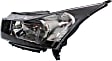 Driver and Passenger Side Headlights, with Bulbs, Halogen, without Chrome Ring Bezel on Turn Signal Bulbs Shield, (2nd Design)