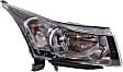 Driver and Passenger Side Headlights, with Bulbs, Halogen, without Chrome Ring Bezel on Turn Signal Bulbs Shield, (2nd Design), CAPA Certified