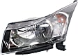Driver and Passenger Side Headlights, with Bulbs, Halogen, without Chrome Ring Bezel on Turn Signal Bulbs Shield, (2nd Design), CAPA Certified