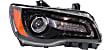 Driver and Passenger Side Headlights, with Bulbs, Halogen, with black bezel