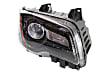 Driver and Passenger Side Headlights, with Bulbs, Halogen, with black bezel
