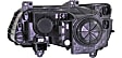 Driver and Passenger Side Headlights, with Bulbs, Halogen, with black bezel
