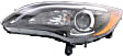 Driver and Passenger Side Halogen Headlights, with Bulbs, Convertible/Sedan, with chrome insert, CAPA Certified