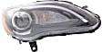 Driver and Passenger Side Halogen Headlights, with Bulbs, Convertible/Sedan, with chrome insert, CAPA Certified