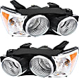 Driver and Passenger Side Headlights, with Bulbs, Halogen, Sedan, For Models with Dusk Package