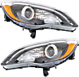 Driver and Passenger Side Headlights, with Bulbs, Halogen, Convertible/Sedan, without insert