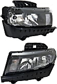 Driver and Passenger Side Headlights, with Bulbs, Halogen, Coupe