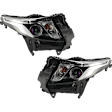 Driver and Passenger Side Headlights, with Bulbs, Halogen, Coupe/Sedan, For Models without Leveling System and Signature Light