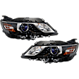 Driver and Passenger Side Headlights, with Bulbs, Halogen, 1st Design
