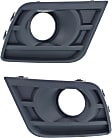 Front, Driver and Passenger Side Fog Light Trims, Textured Black, For Models With Tow Hook Holes