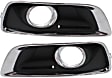 Front, Driver and Passenger Side Fog Light Trims, Black and Chrome, For Models With Fog Light Holes