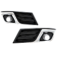 Front, Driver and Passenger Side Fog Light Trims, Black and Chrome
