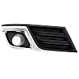 Front, Driver and Passenger Side Fog Light Trims, Black and Chrome