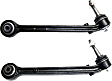 Front, Driver and Passenger Side, Lower, Rearward Control Arms, With Ball Joints
