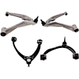 Front, Driver and Passenger Side, Upper and Lower Control Arm