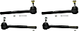 Front, Driver and Passenger Side, Inner and Outer Tie Rod Ends, RWD